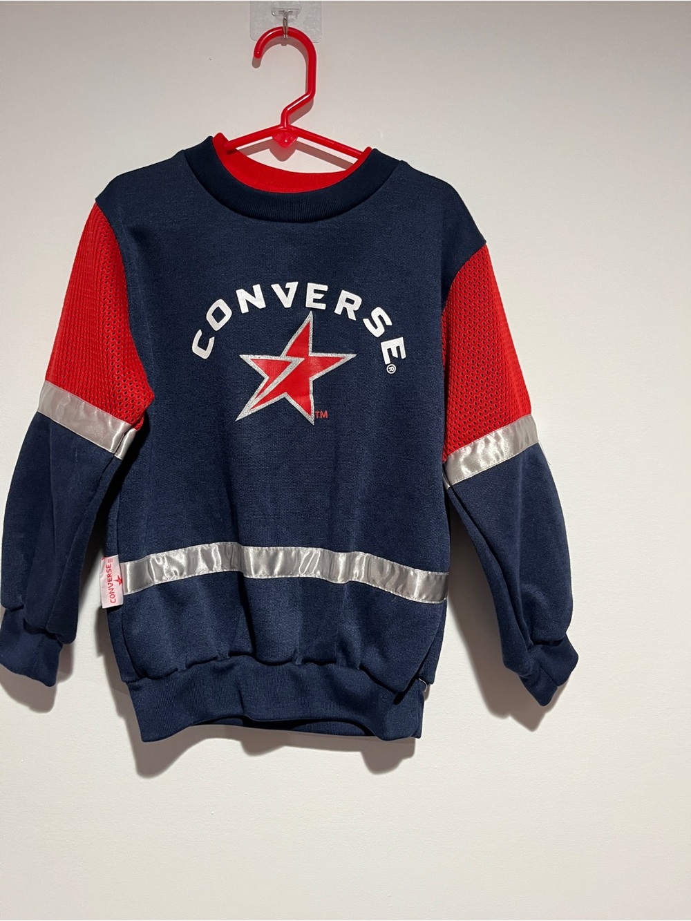 Converse Navy and Red Kids' Logo Crewneck Sweatshirt